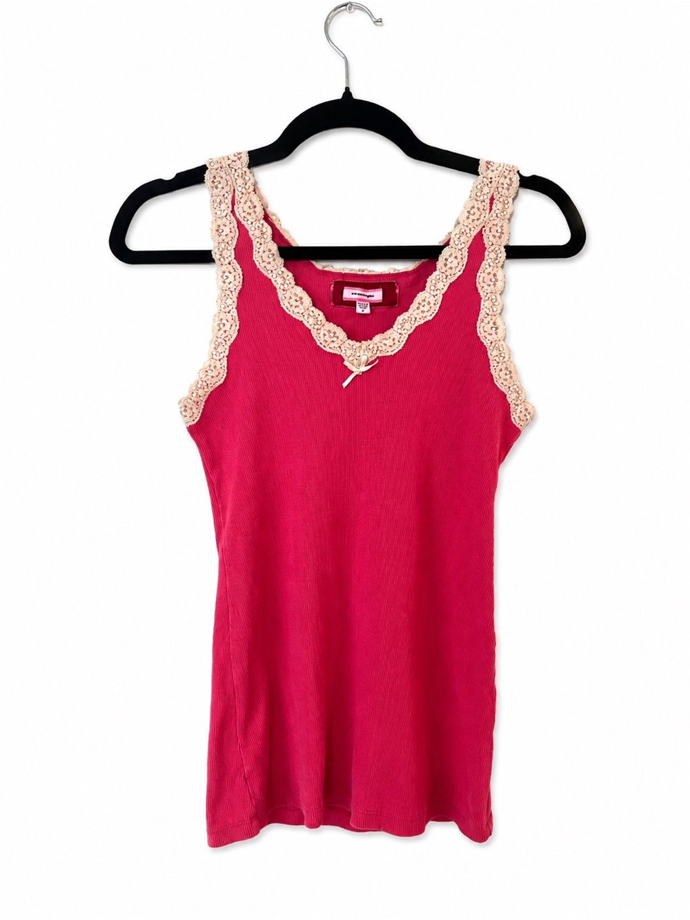 Y2K Energie Jewel Cami with Cream Lace Trim